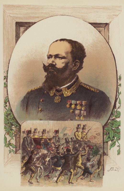Victor Emmanuel, Garibaldi og kongen i Napoli (farvelitografi) af English School