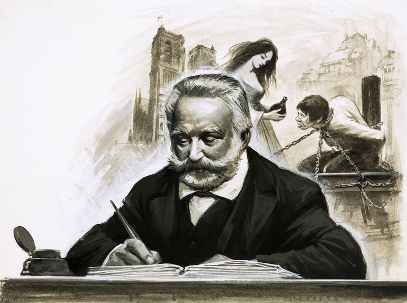 Victor Hugo skriver sin roman Notre Dame de Paris af English School