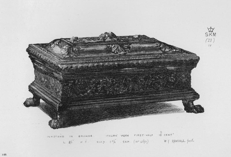 Victoria And Albert Museum: Blækstand i bronze, italiensk arbejde, første halvdel af 1500-tallet (gravering) af English School