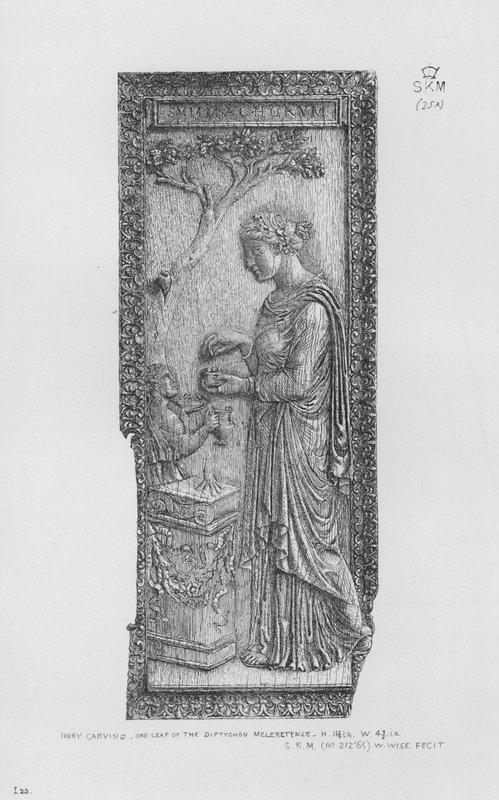 Victoria And Albert Museum: Elfenbensudskæring, et blad af Diptychon Meleretense (gravering) af English School