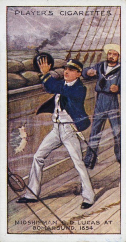 Victoria Cross: Midshipman (bagefter kontreadmiral) C D Lucas, RN, ved Bomarsund af English School