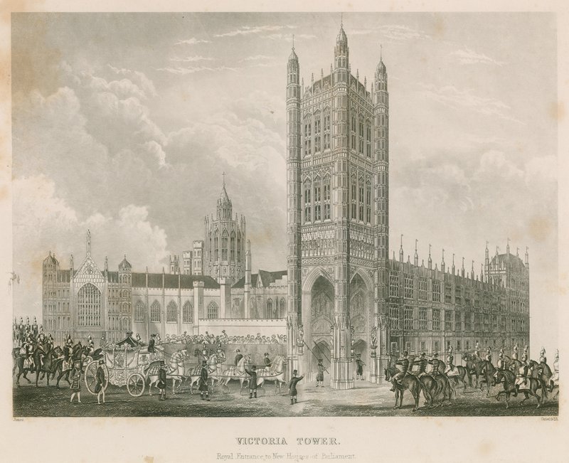 Victoria Tower, Palace of Westminster, London af English School