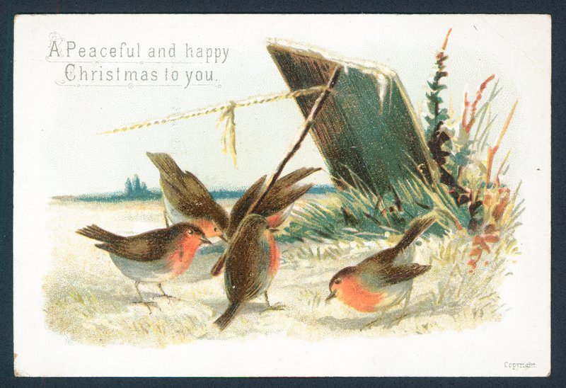 Victoriansk julekort - En fredelig og glædelig jul til dig af English School