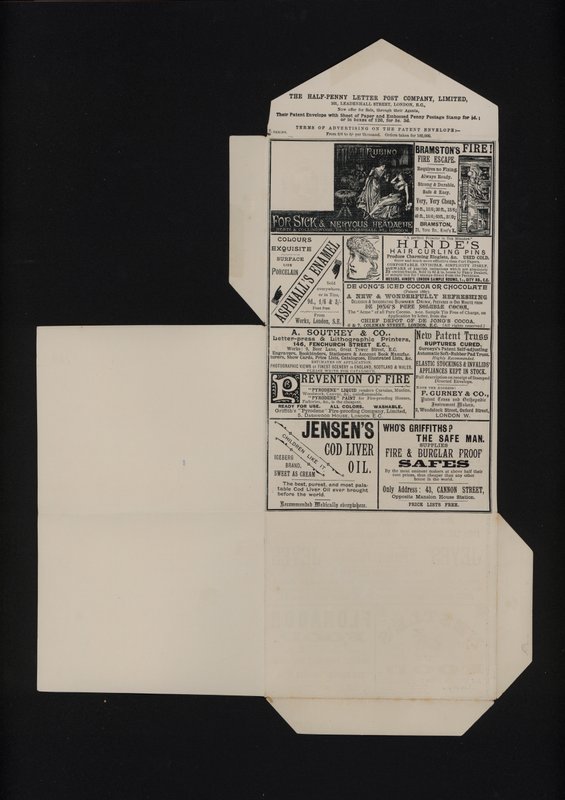 Victoriansk halvpenny postpapir (litho) af English School