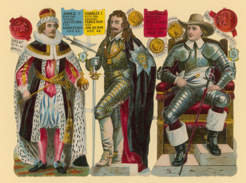 Victoriansk skrot: Kong James I, kong Charles I, Oliver Cromwell af English School