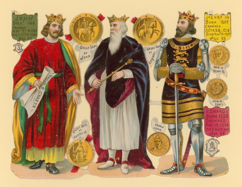 Victoriansk skrot: Kong John, King Edward I, King Henry III af English School