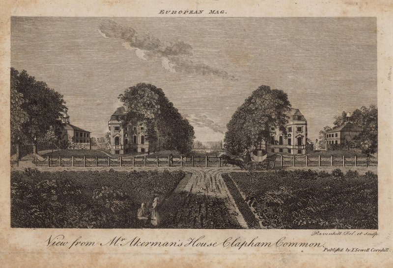 Udsigt fra Mr. Ackermans hus, Clapham Common, Surrey af English School