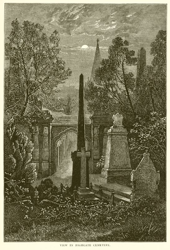 Udsigt på Highgate Cemetery af English School