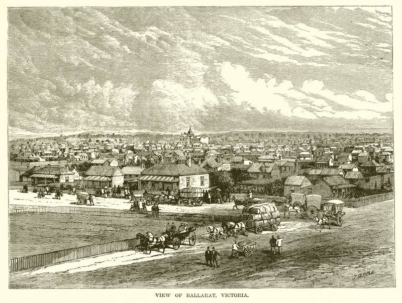 Udsigt over Ballarat, Victoria af English School