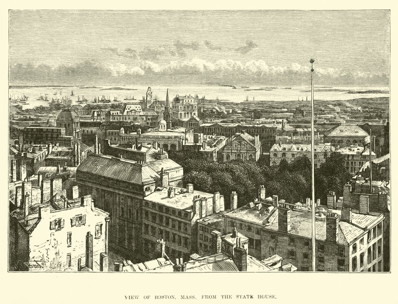 View of Boston, Massachusetts from the State House  af English School