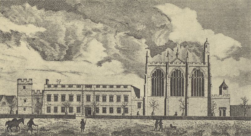 Udsigt over Eaton College i Buckinghamshire, 1779 (gravure) af English School