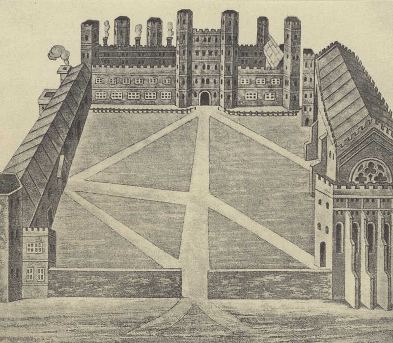 Udsigt over Eton, ca 1622 (dybtryk) af English School