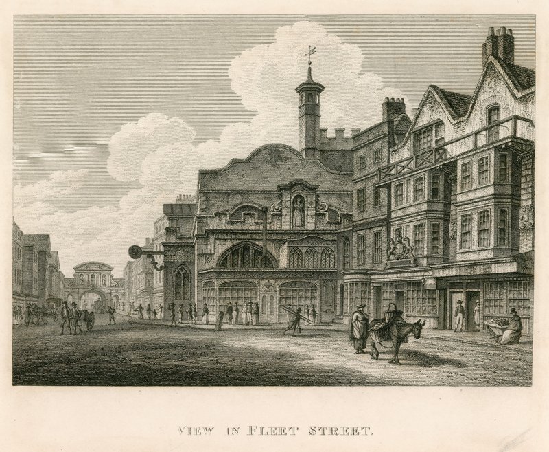Udsigt over Fleet Street, London af English School