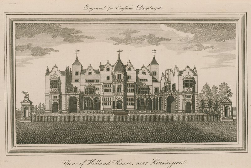 Udsigt over Holland House, nær Kensington af English School