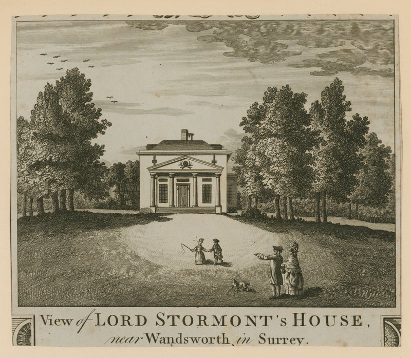 Udsigt over Lord Stormonts House nær Wandsworth i Surrey af English School
