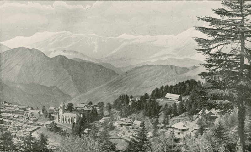 Udsigt over Simla, den indiske regerings sommerhovedkvarter af English School