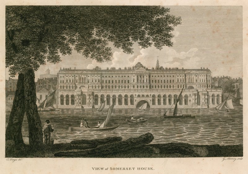 Udsigt over Somerset House, The Strand, London af English School