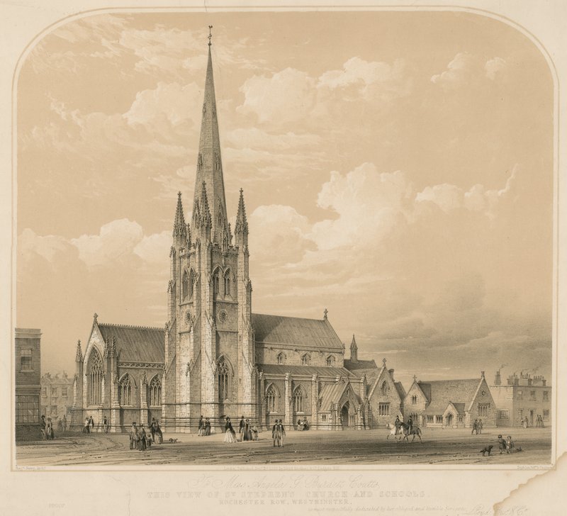 Udsigt over St Stephens Church and Schools, Rochester Row, Westminster af English School