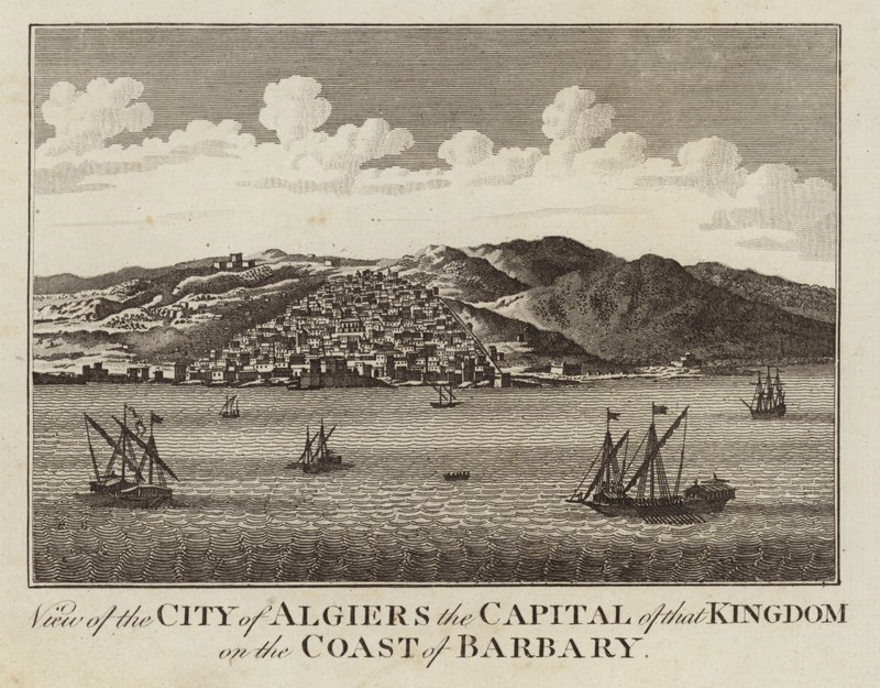 Udsigt over byen Algier, hovedstaden i dette kongerige på Barbarys kyst af English School