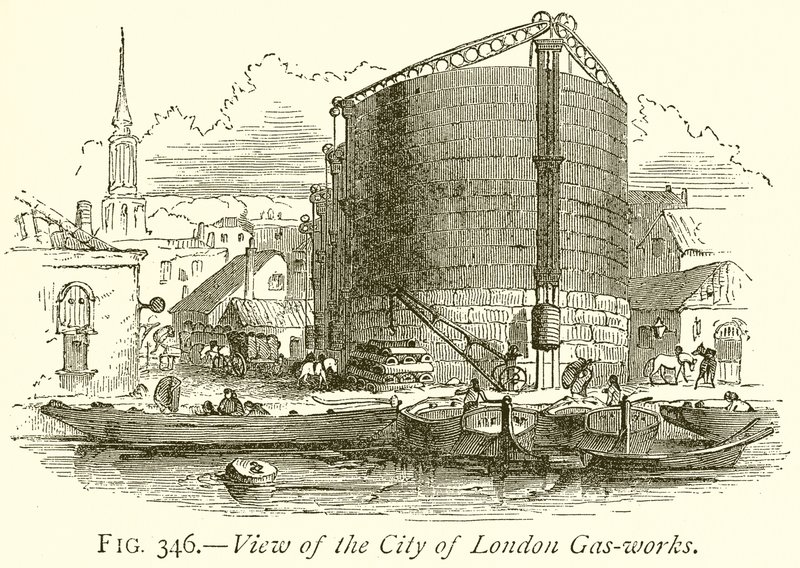 Udsigt over City of London Gas-Works af English School