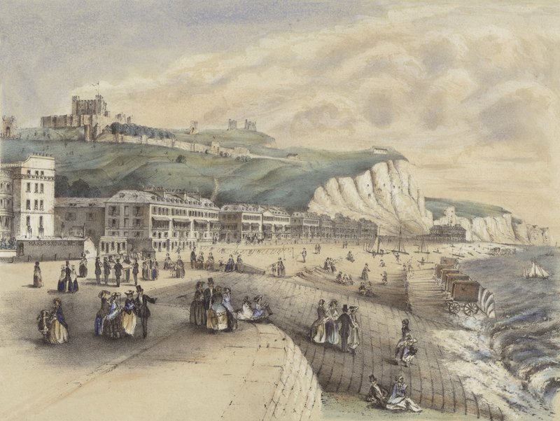 Udsigt over Marine Parade og Castle, Dover af English School