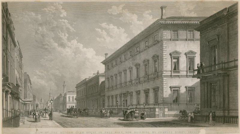 Udsigt over Reform Club House i Pall Mall, der nu bygges, af Charles Barry, arkitekt af English School