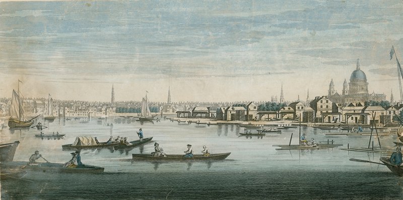 Udsigt over Themsen, London af English School