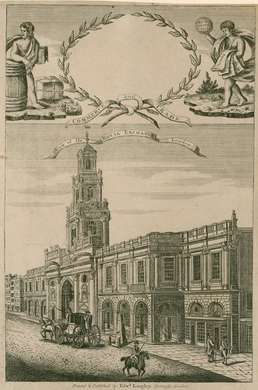 Udsigt over Royal Exchange, London af English School