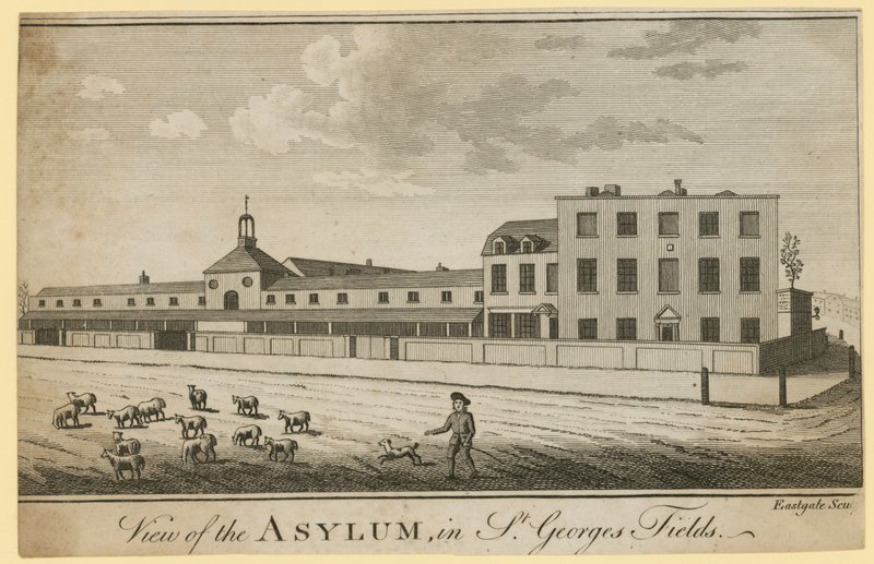 Udsigt over asylet i St Georges Fields af English School