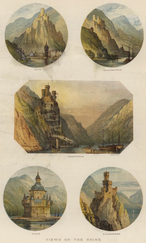 Udsigt over Rhinen (chromolitho) af English School