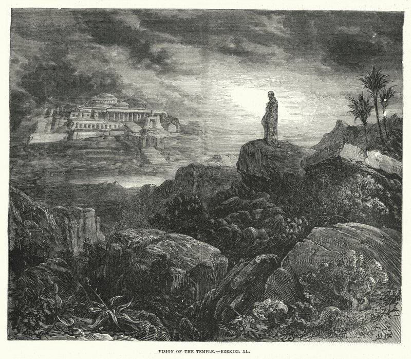 Vision af templet, Ezekiel XL (gravering) af English School