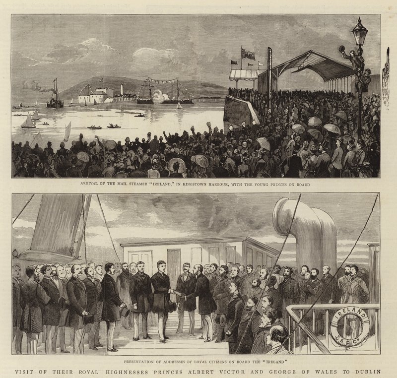 Besøg af Deres Kongelige Højheder Prinser Albert Victor og George af Wales til Dublin (gravering) af English School