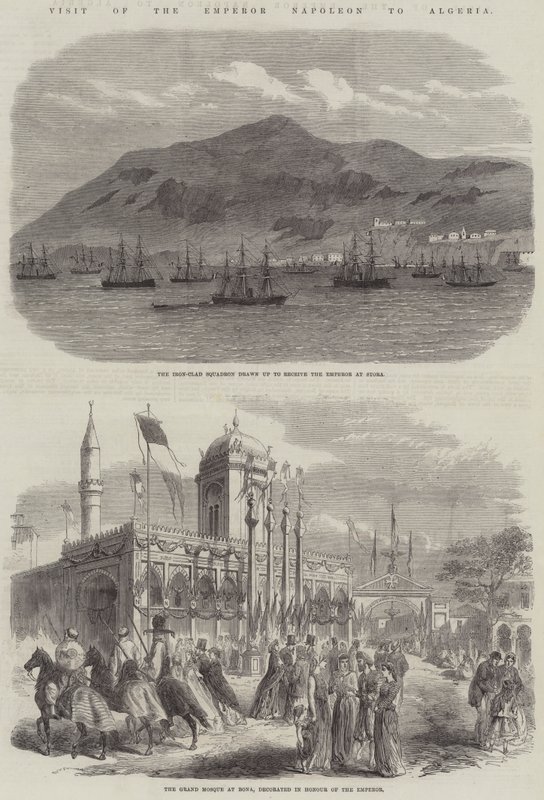 Kejser Napoleons besøg i Algeriet (gravering) af English School