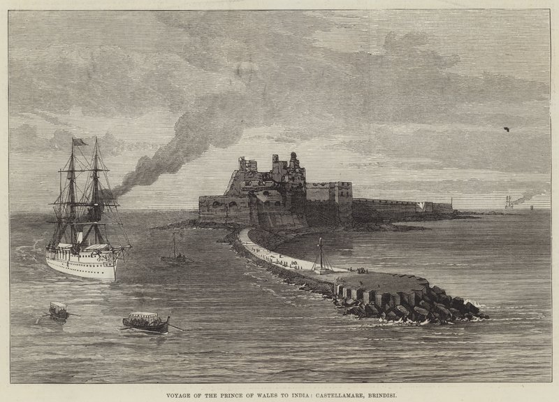 Prinsen af Wales rejse til Indien, Castellamare, Brindisi (gravering) af English School