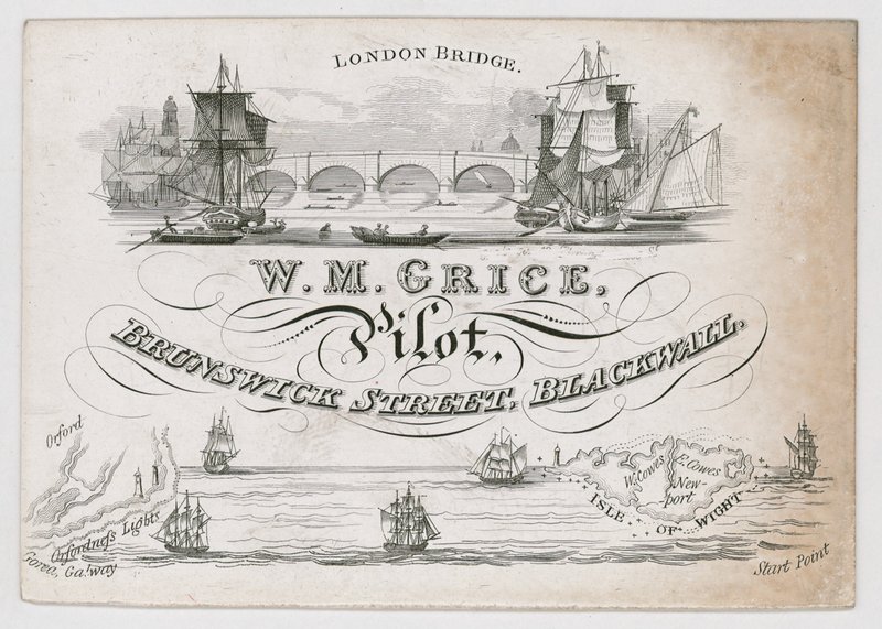 W M Grace, Pilot, handelskort af English School