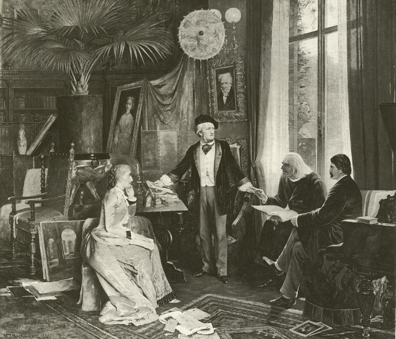 Wagner og hans venner (dybtryk) af English School