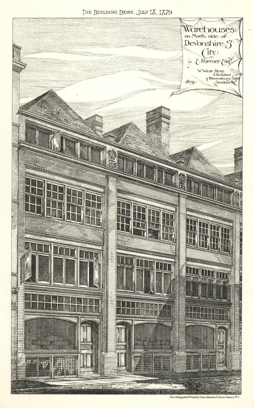 Pakhuse på nordsiden af Devonshire Street af English School
