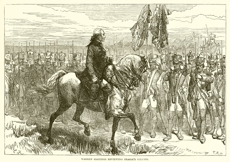Warren Hastings gennemgår Pearses kolonner af English School