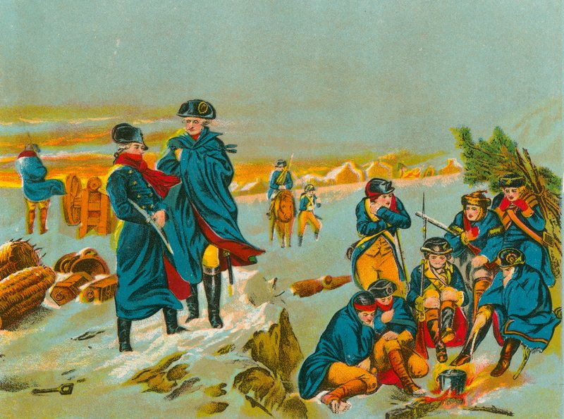 Washington og Lafayette ved Valley Forge af English School