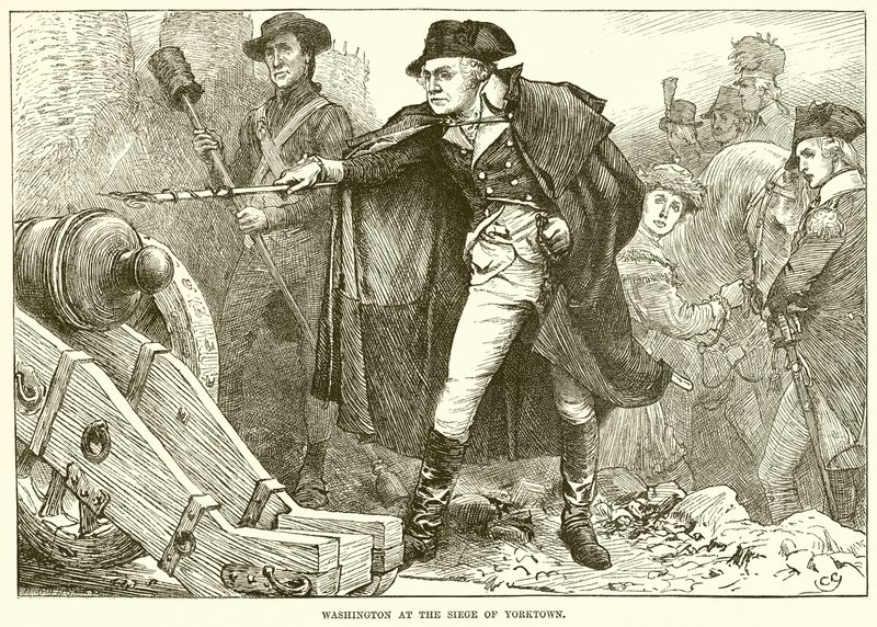 Washington ved belejringen af Yorktown af English School