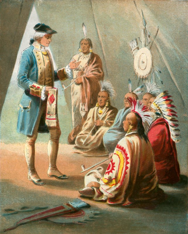 Washingtons første tale til indianerne af English School