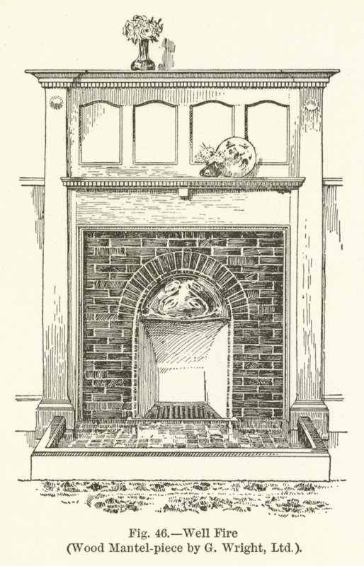 Well Fire, Wood Mantel-stykke af G Wright af English School