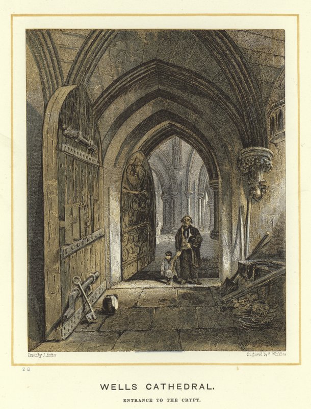 Wells Cathedral, indgang til krypten af English School