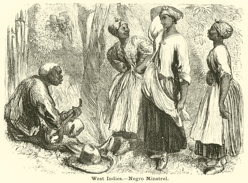 Vestindien, neger-minstrel (kobberstik) af English School