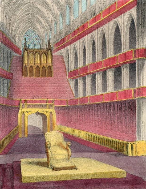 Westminster Abbey, indrettet til kroningen af dronning Victoria af English School