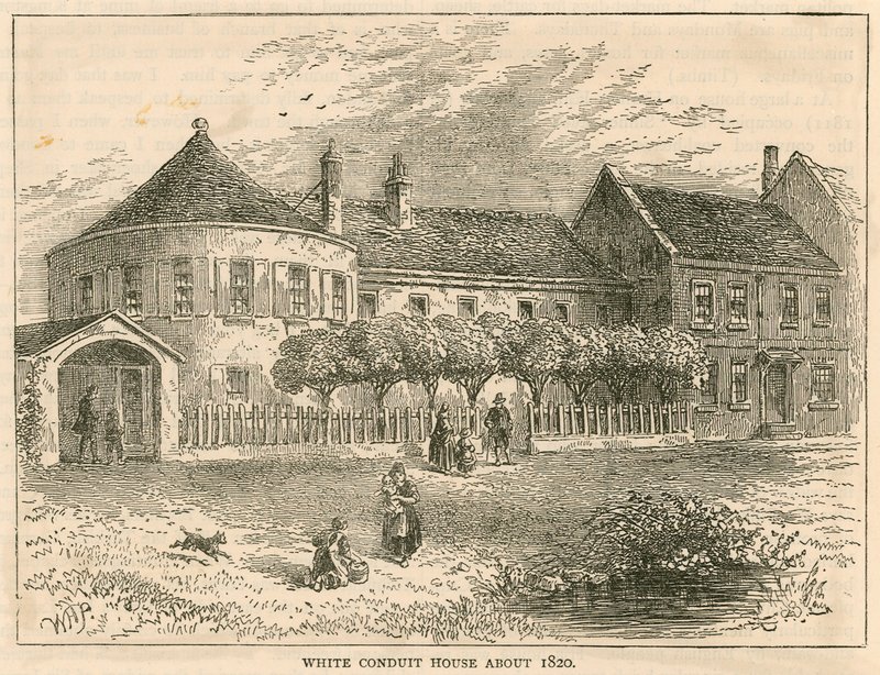 White Conduit House, Pentonville, London, omkring 1820 af English School