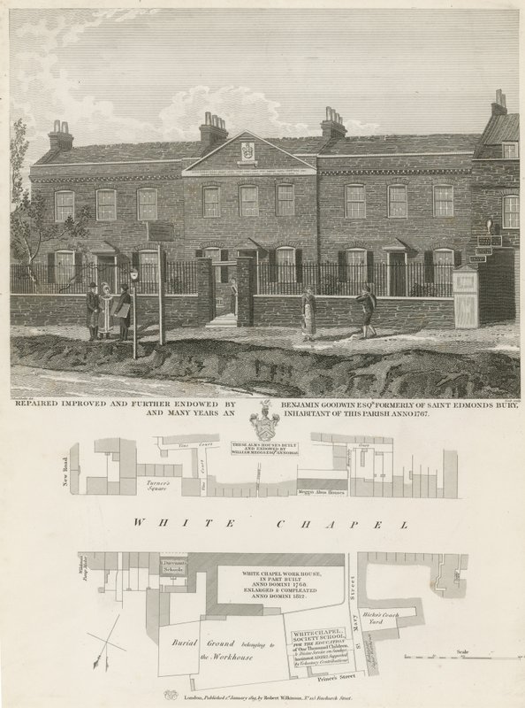 Whitechapel Almshouses af English School