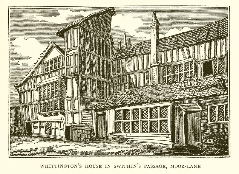 Whittingtons House i Swithins Passage, Moor-Lane af English School