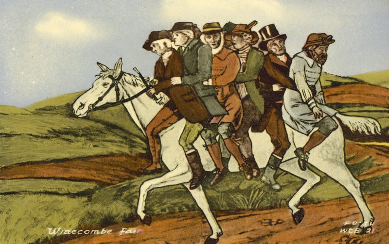 Widecombe Fair (farve litho) af English School