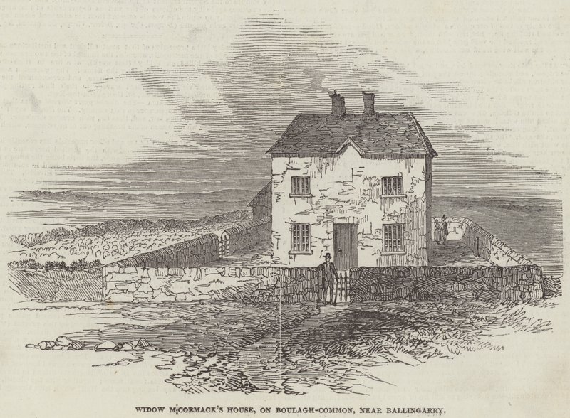Enke McCormacks hus, på Boulagh-Common, nær Ballingarry (gravering) af English School